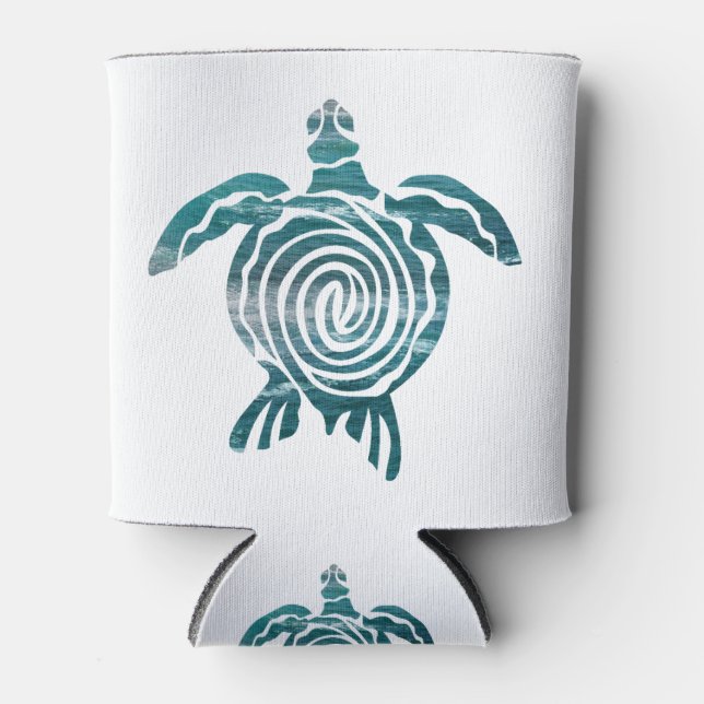 Sea Turtle Save The Turtle Can Cooler (Front)