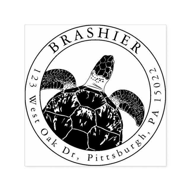 Sea Turtle Self-Inking Address Stamp (Design)