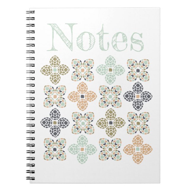 Sea Turtle Shell Mosaic Pattern Stylish Notes Notebook (Front)