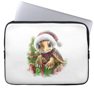Sea Turtle Shirt Christmas Santa Hat Laptop Sleeve