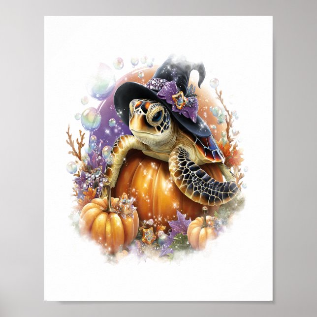 Sea Turtle Shirt Sea Halloween Poster (Front)