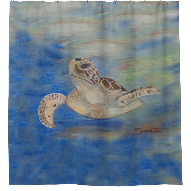 Sea Turtle Shower Curtain (Front)