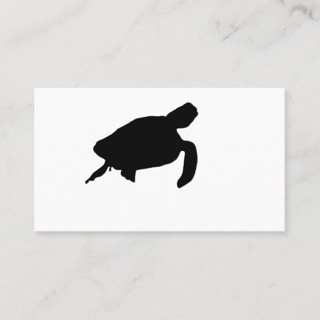 Sea Turtle Silhouette Business Card (Front)