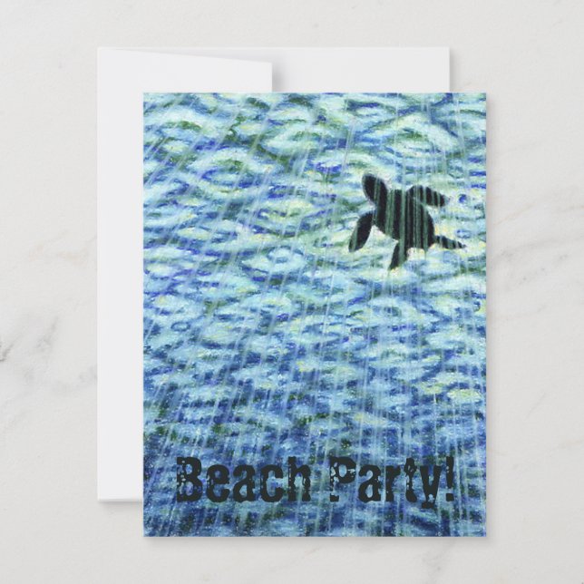 Sea Turtle Silhouette Invitation (Front)