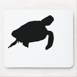 Sea Turtle Silhouette Mouse Pad