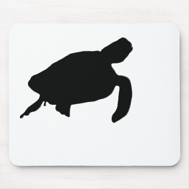 Sea Turtle Silhouette Mouse Pad (Front)