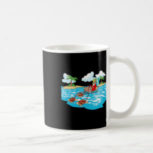 Sea Turtle Sleigh Santa Beach Surfboard Christmas Coffee Mug