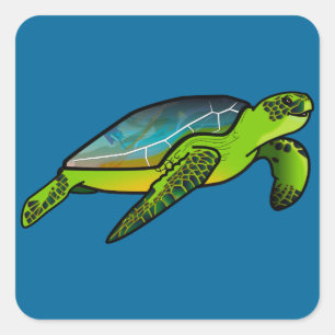 Sea Turtle Square Sticker