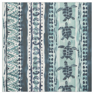 SEA TURTLE STRIPE Boho Coastal Fabric