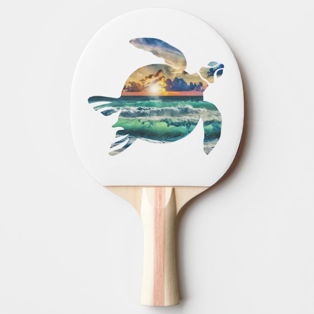 Sea Turtle Sunset Beach Golf Balls Golf Ball Marke Ping Pong Paddle (Front)