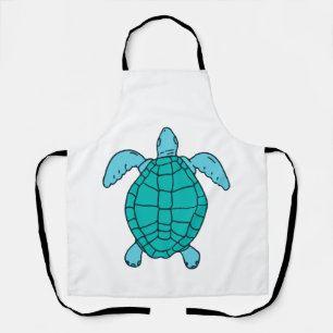 Sea Turtle Swimming Drawing Apron