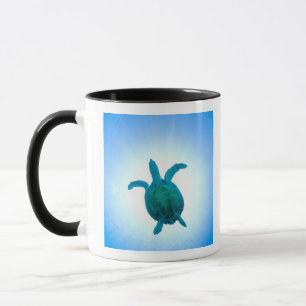 Sea turtle swimming underwater mug