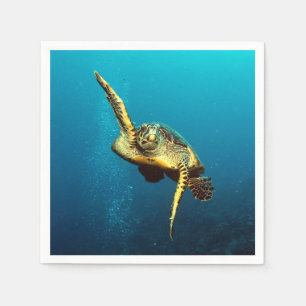Sea Turtle Swimming Underwater Napkin