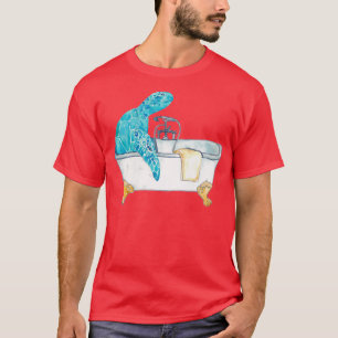 Sea turtle taking bath watercolor T-Shirt