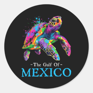 Sea Turtle The Gulf Of Mexico Forever El Golfo De Classic Round Sticker
