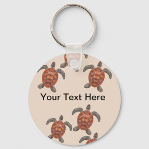 Sea Turtle Theme Custom Message Keychains