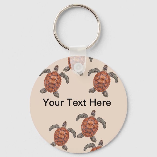 Sea Turtle Theme Custom Message Keychains (Front)