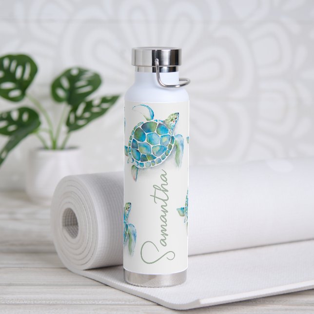 Sea Turtle Themed Reusable Water Bottles (Yoga)