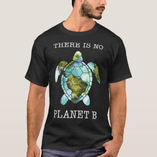 Sea & Turtle There Is No Planet B Tshirt Women Bla