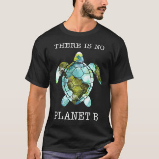 Sea & Turtle There Is No Planet B Tshirt Women Bla