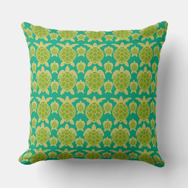 Sea Turtle Throw Pillow (Front)
