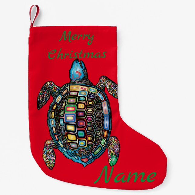 Sea Turtle Thunder_Cove Small Christmas Stocking (Front)