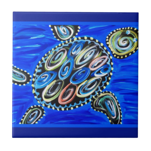 Sea Turtle Tiles Ocean Tropical Reef Marine Life (Front)