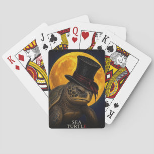 Sea Turtle Top Hat Gothic Surreal Playing Cards