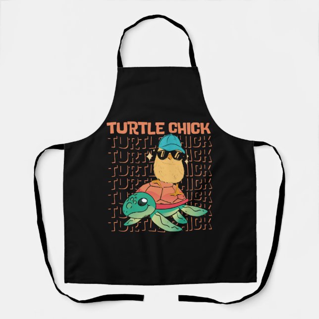 Sea Turtle Tortoise Chicken Turtle   Apron (Front)