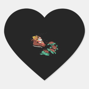 Sea Turtle Tortoise Christmas Heart Sticker