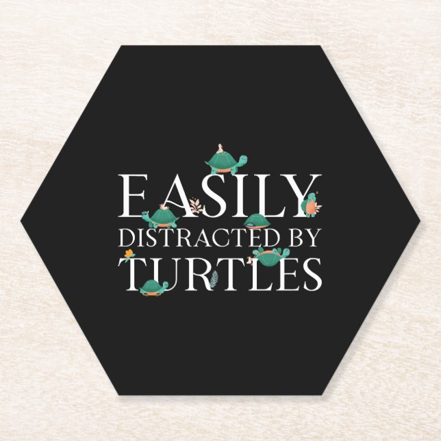 Sea Turtle Tortoise Easily       Paper Coaster (Front)