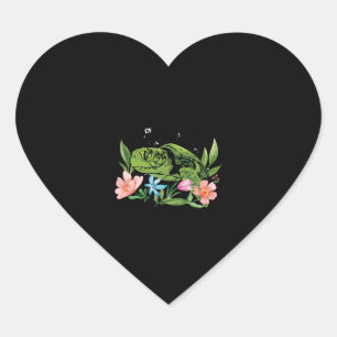 Sea Turtle Tortoise Flower Floral Heart Sticker