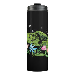 Sea Turtle Tortoise Flower Floral Thermal Tumbler