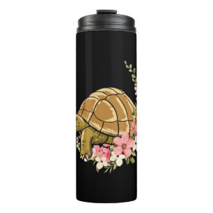 Sea Turtle Tortoise Flower Floral Thermal Tumbler
