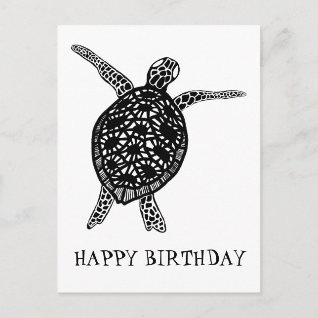 Sea Turtle Tortoise HAPPY BIRTHDAY Postcard (Front)