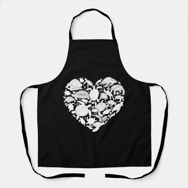Sea Turtle Tortoise Heart   Apron (Front)
