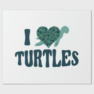 Sea Turtle Tortoise Heart I Love Copy Copy Wrapping Paper