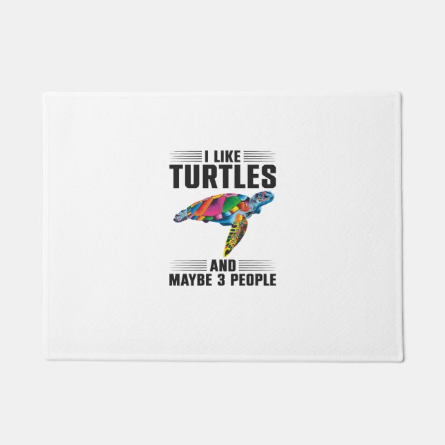 Sea Turtle Tortoise I Like Turtles Copy Copy Doormat (Front)