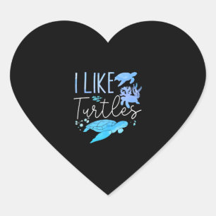 Sea Turtle Tortoise I Like Turtles  Heart Sticker