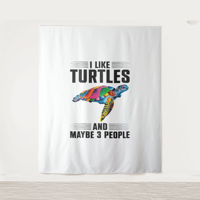 Sea Turtle Tortoise I Like Turtles   Tapestry (Front)