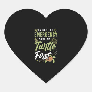 Sea Turtle Tortoise In Case Of Heart Sticker
