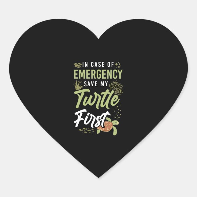 Sea Turtle Tortoise In Case Of  Heart Sticker (Front)