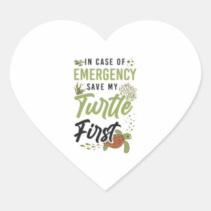 Sea Turtle Tortoise In Case Of Heart Sticker