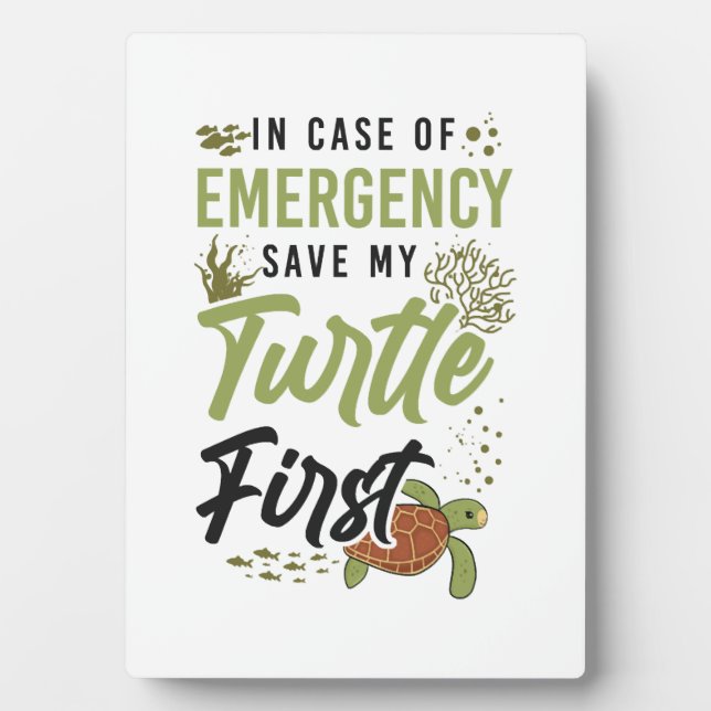 Sea Turtle Tortoise In Case Of Plaque (Front)
