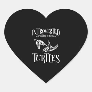 Sea Turtle Tortoise Introverted   Heart Sticker