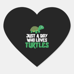 Sea Turtle Tortoise Just A Boy Who    Heart Sticker