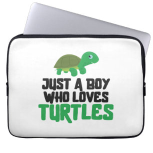 Sea Turtle Tortoise Just A Boy Who Laptop Sleeve