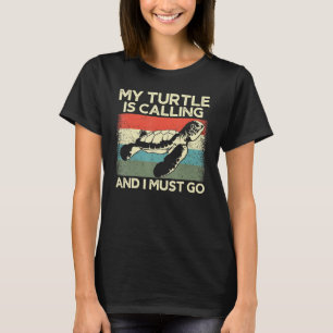 Sea Turtle Tortoise Retro Vintage My Turtle Is Cal T-Shirt