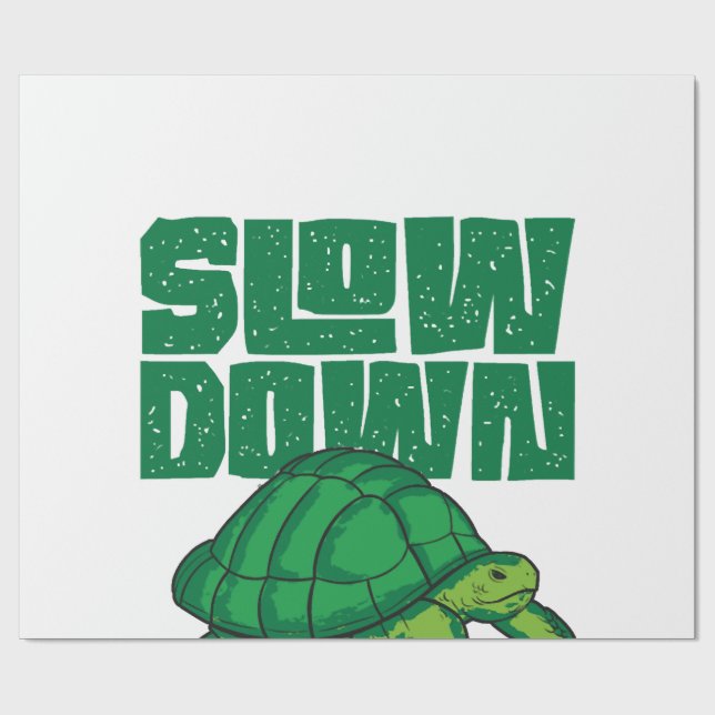 Sea Turtle Tortoise Slow Down Copy Wrapping Paper (Flat)