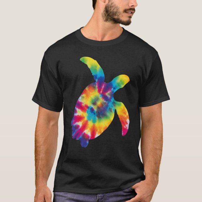 Sea Turtle Tortoise Tie Dye T-Shirt (Front)